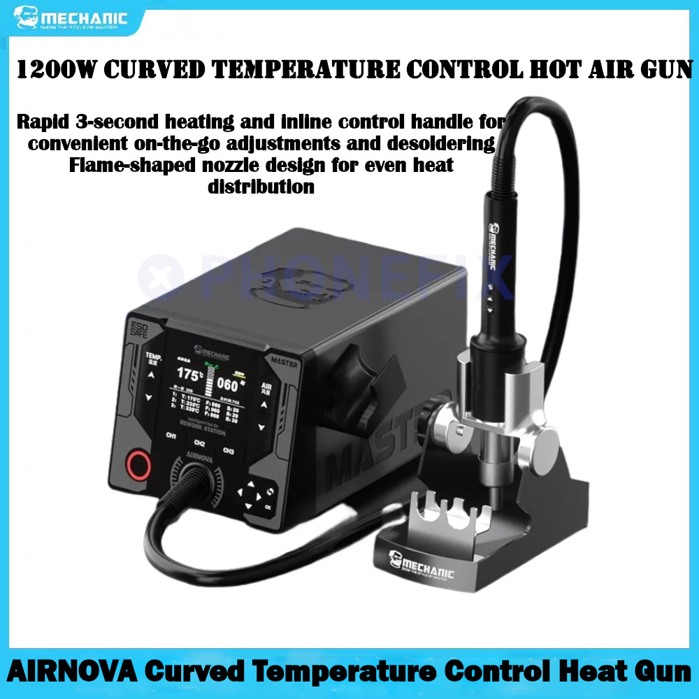 Heat Gun Embossing - メカニック AIRNOVA インテリジェント曲面温度制御ヒートガンはんだステーションフレア空気出口 BGA IC はんだ除去ツール