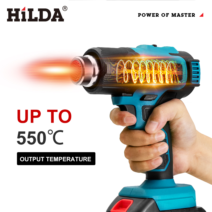 Heat Gun Embossing - HILDA ハンドヘルドホットエアガン 温度調節可能 非調節可能温度 マキタ 21V