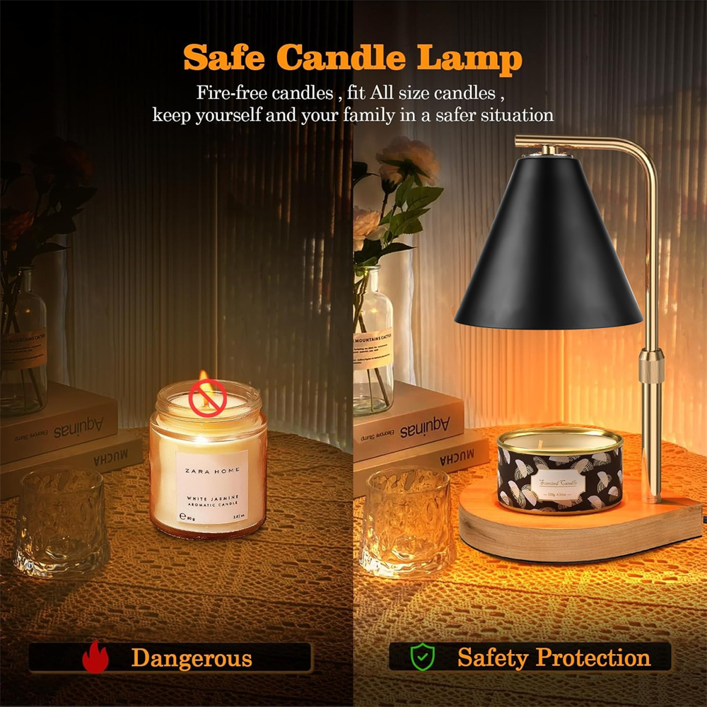 タイマー付き調光可能なブラックキャンドルウォーマーランプ、ワ - Candle Making Wax Melter のレビューと価格