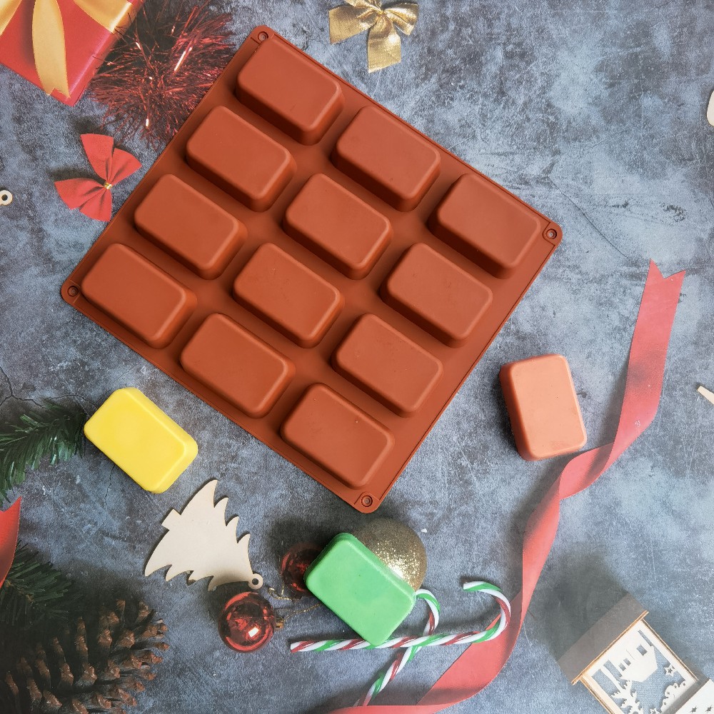 12キャビティスクエアシリコン石鹸型キャンドルキャンドルキャ - Candle Making Tips のレビューと価格