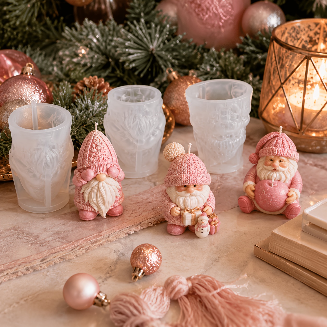クリスマスホリデーゴーニムシリコンキャンドルモールド、北欧サ - Candle Making Wax のレビューと価格