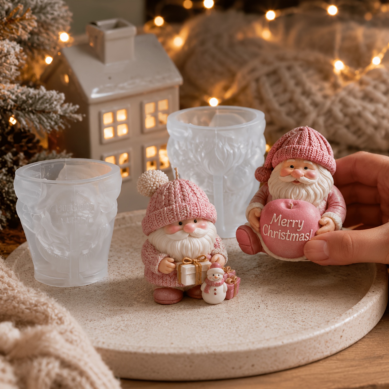 クリスマスホリデーゴーニムシリコンキャンドルモールド、北欧サ - Candle Making Wax のレビューと価格
